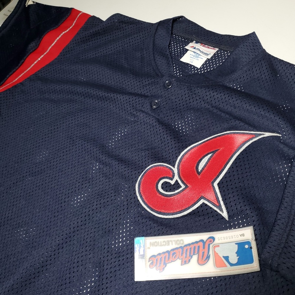 New Vintage Cleveland Indians Majestic Mens 2X Jersey Dead Stock NWT Made In USA